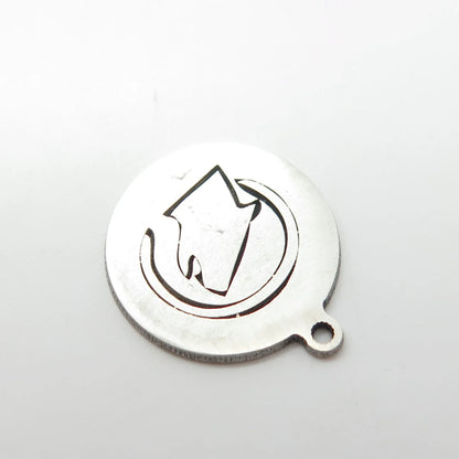 925 Sterling Silver USA Two In Town Wolf Charm Pendant