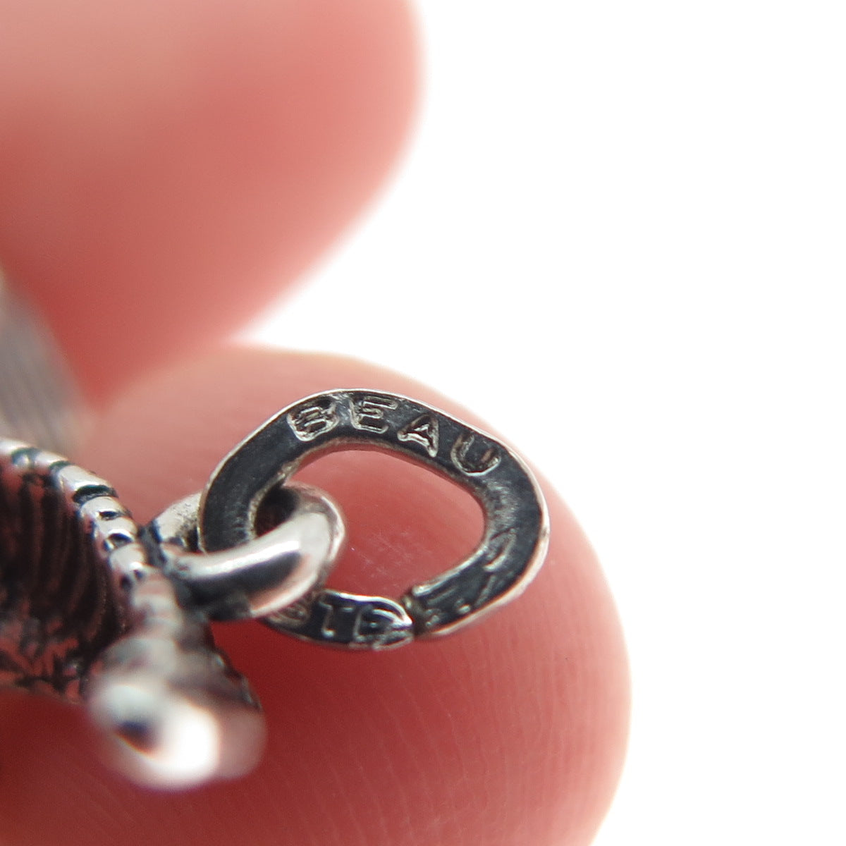 BEAU 925 Sterling Silver Vintage Seagull Oxidized Minimalist 3D Charm Pendant