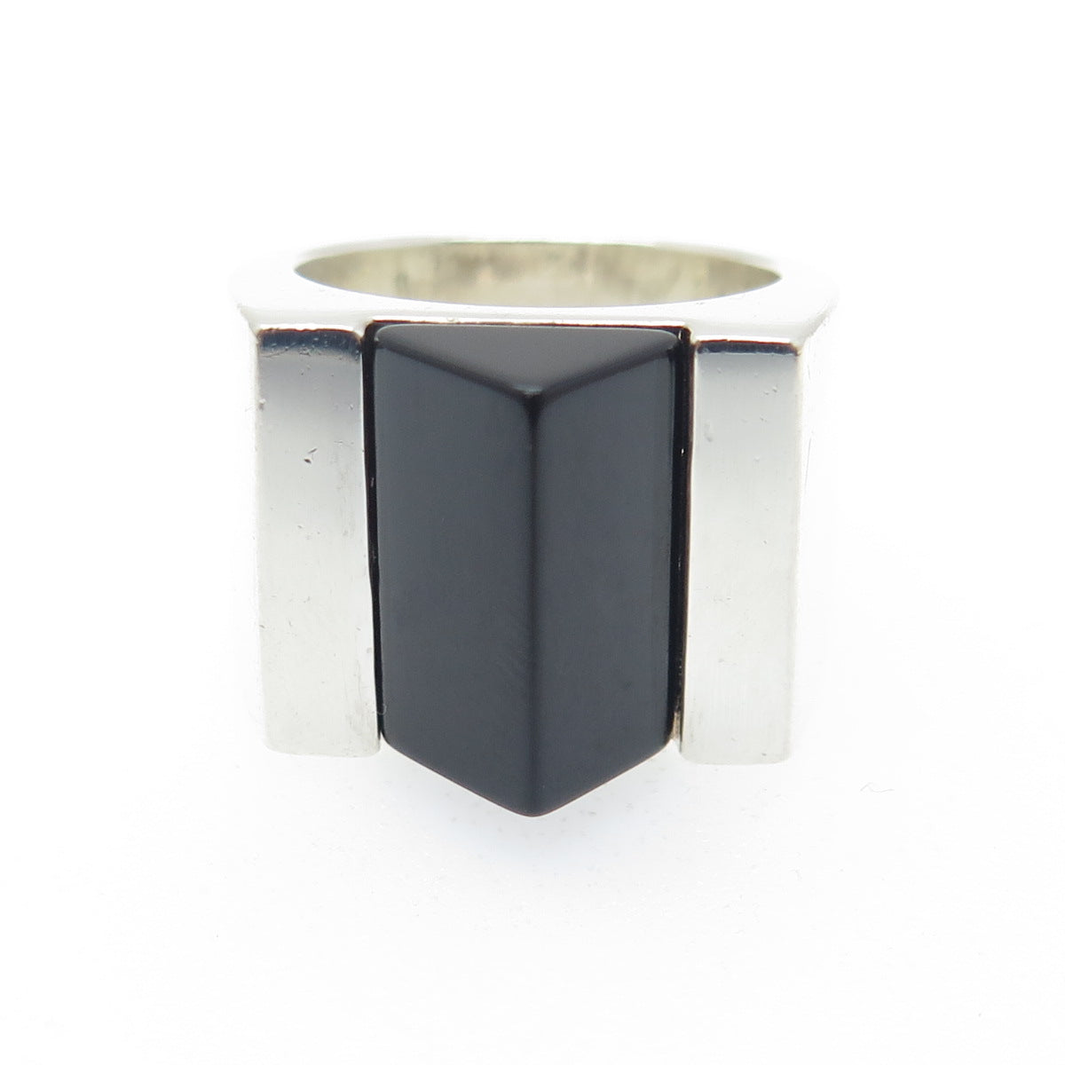 MMA Metropolitan Museum of Art Sterling Silver Vintage Black Onyx Ring Size 7.5