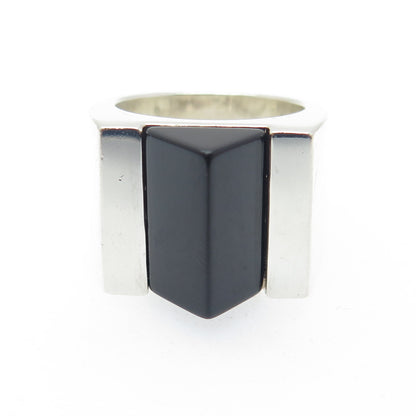 MMA Metropolitan Museum of Art Sterling Silver Vintage Black Onyx Ring Size 7.5