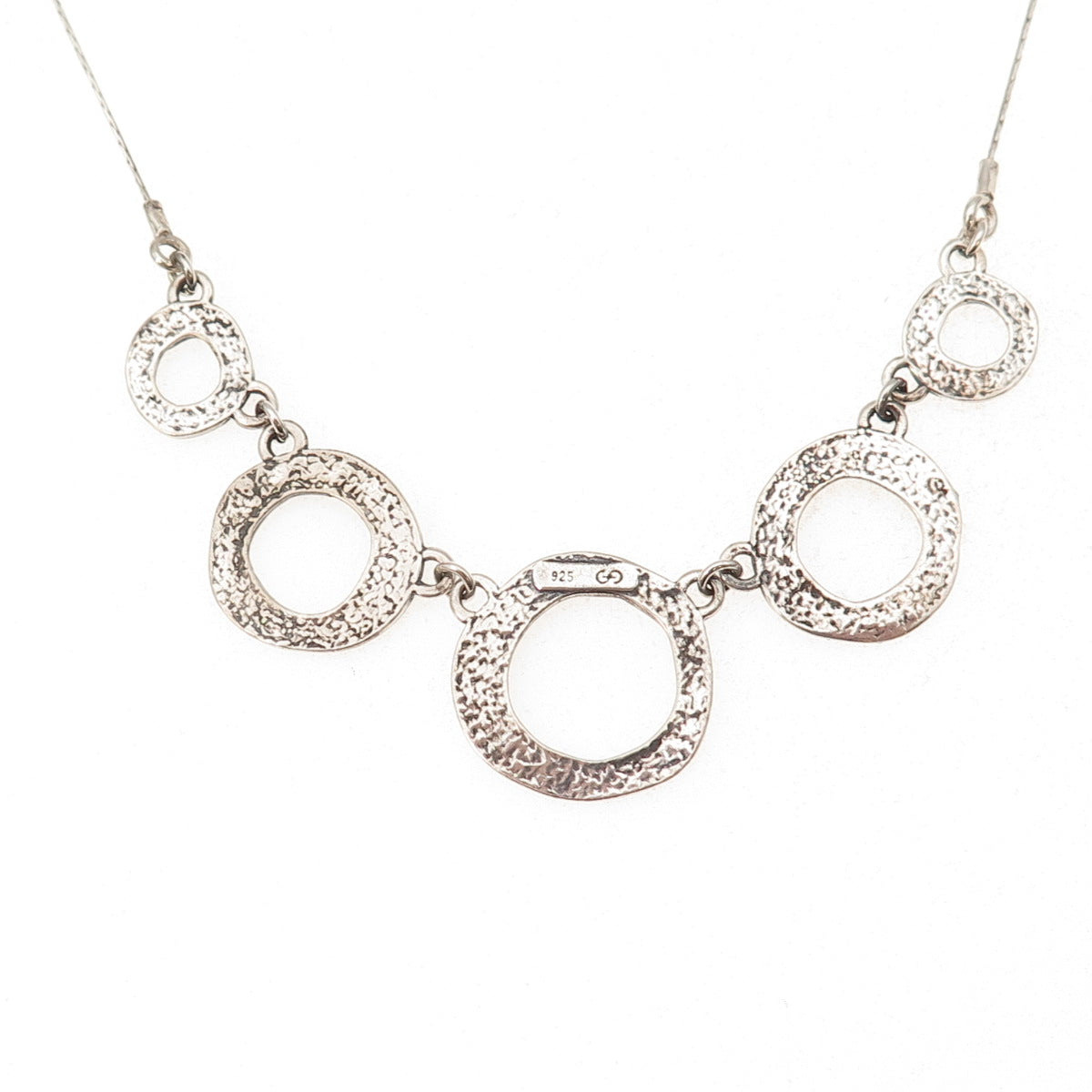 Golan Goldex 925 Sterling Silver Vintage Modernist Oxidized Chain Necklace 18"