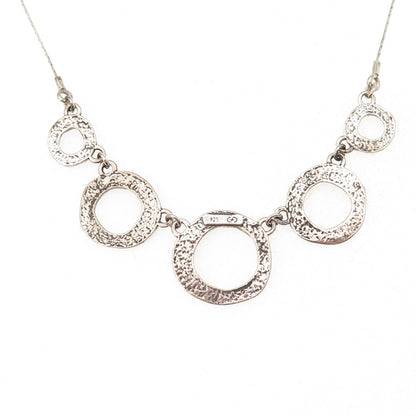 Golan Goldex 925 Sterling Silver Vintage Modernist Oxidized Chain Necklace 18"