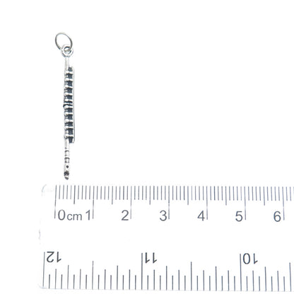 925 Sterling Silver Vintage Flute Music Instrument Oxidized Charm Pendant