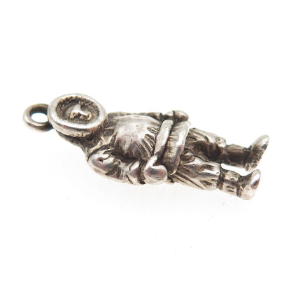 Old Pawn 925 Sterling Silver Vintage Alaskan Inuit Oxidized Mini Charm Pendant