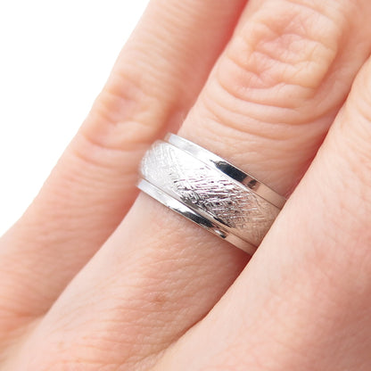 J.D. SCHLANG CO. 925 Sterling Silver Vintage Textured Band Ring Size 6