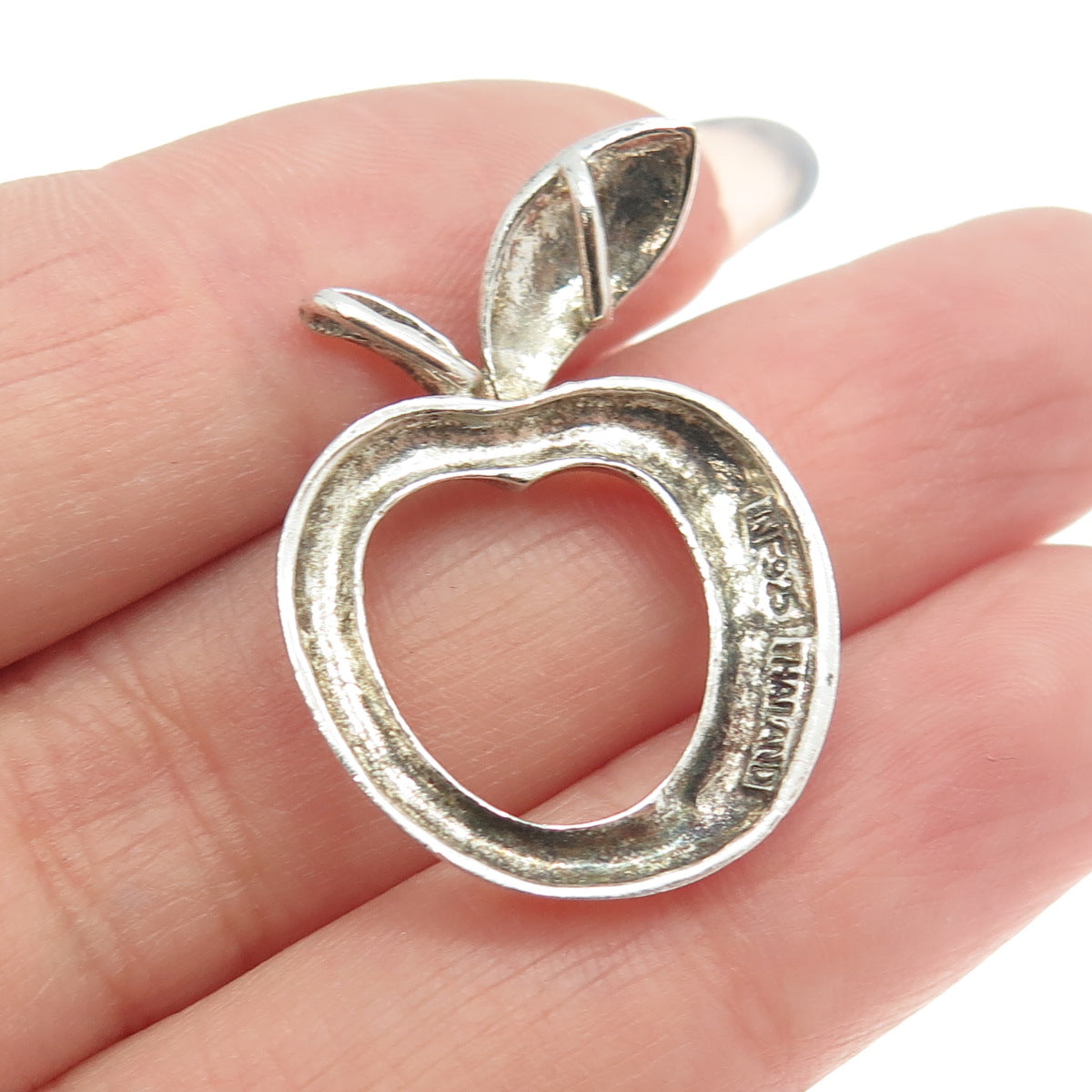 CHAPAL ZENRAY 925 Sterling Silver Vintage Apple Charm Pendant