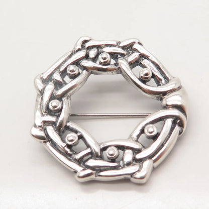 925 Sterling Silver Vintage Italy Ornate Pin Brooch