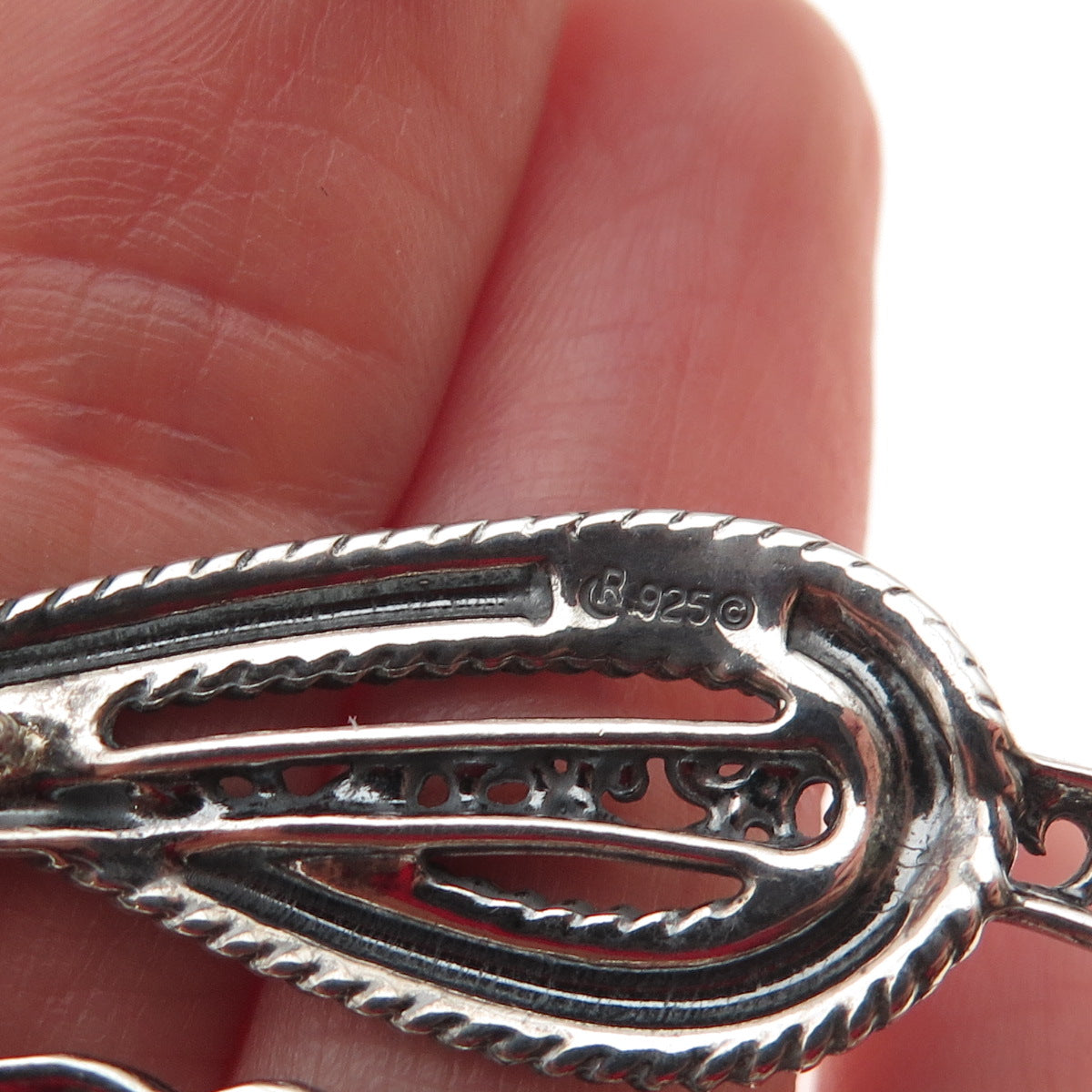 Carolyn Pollack 925 Sterling Silver Vintage Floral Cable Chain Necklace 16"