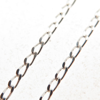 925 Sterling Silver Italy Curb Chain Necklace 18"