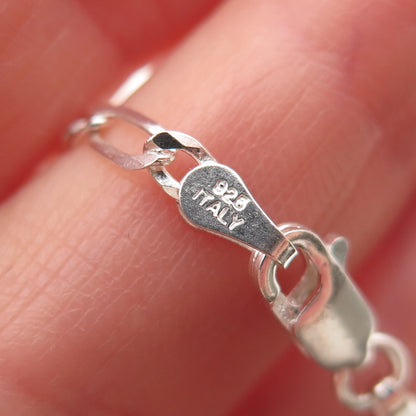 P. Lux 925 Sterling Silver Italy Figaro Chain Necklace 22"