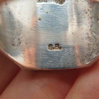 Sophia Becenti Navajo Old Pawn Sterling Silver Vintage Multi-Gem Ring Size 12.5