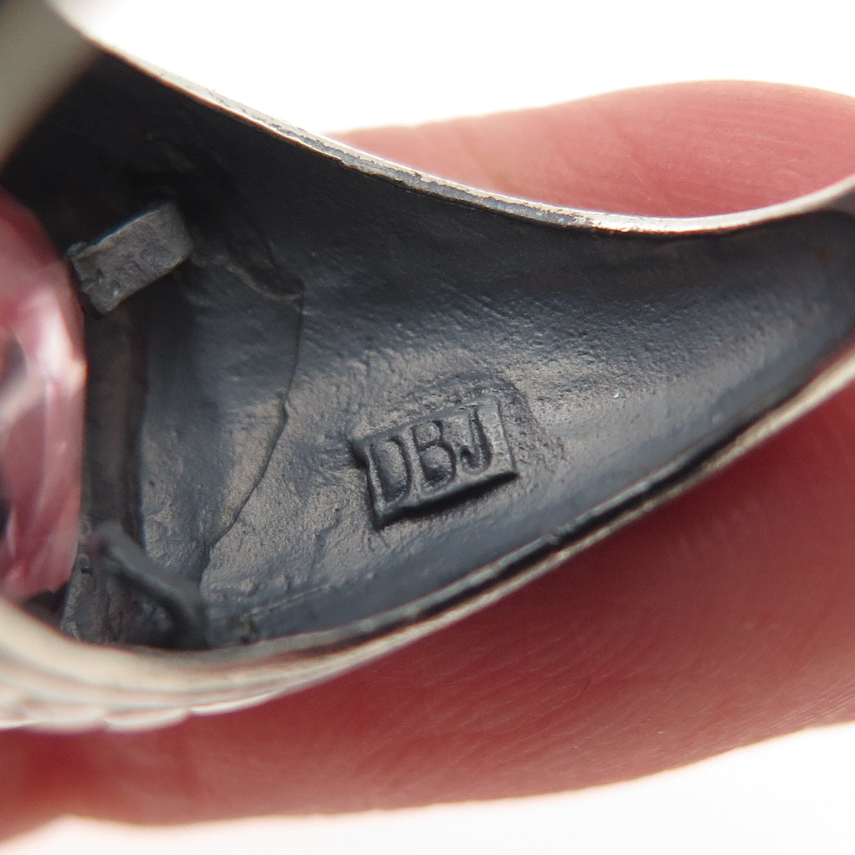 DEE BERKLE Sterling Silver Vintage Real Amethyst Oxidized Dotted Ring Size 7.25