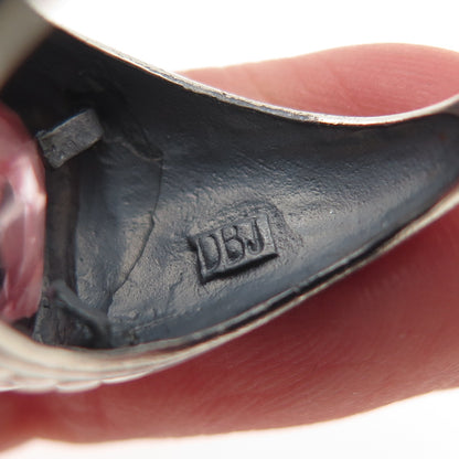 DEE BERKLE Sterling Silver Vintage Real Amethyst Oxidized Dotted Ring Size 7.25