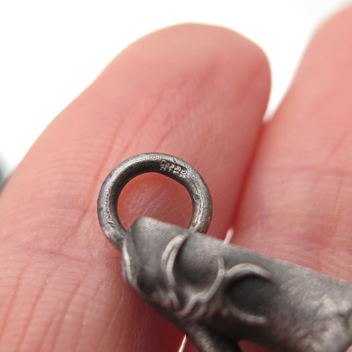 925 Sterling Silver Real Diamond & Ruby High Heel Oxidized 3D Mini Charm Pendant