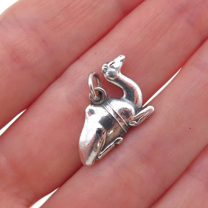 Georg Jensen 925S Sterling Silver Vintage Denmark Camel Oxidized Charm Pendant
