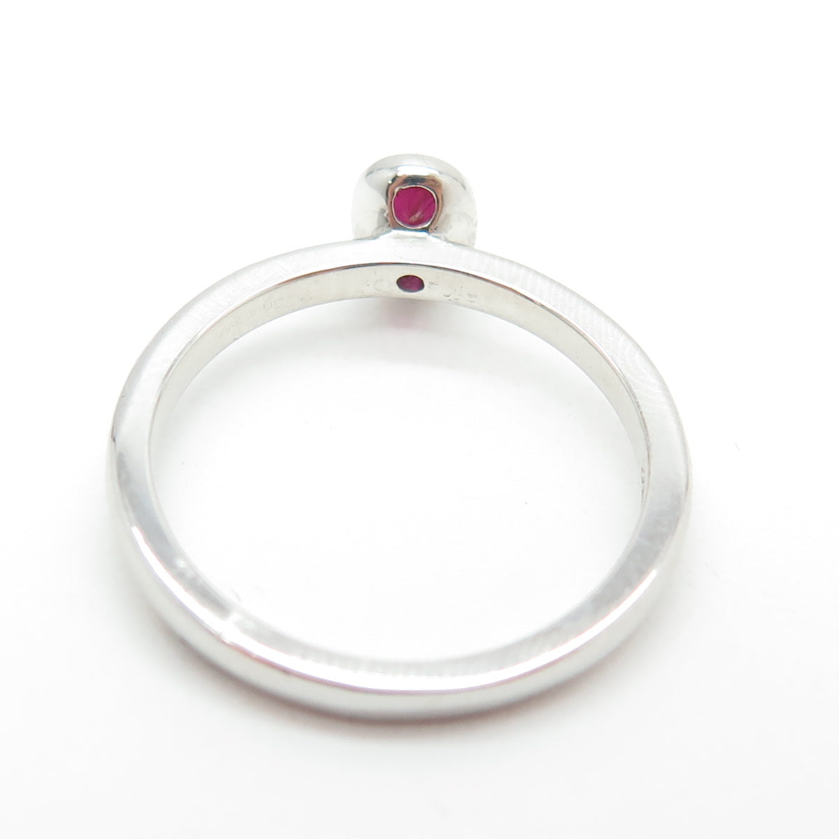 925 Sterling Silver Oval-Cut Lab-Created Pink Sapphire Ring Size 9