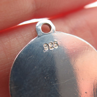 925 Sterling Silver Vintage Enamel Splash Flower Charm Pendant