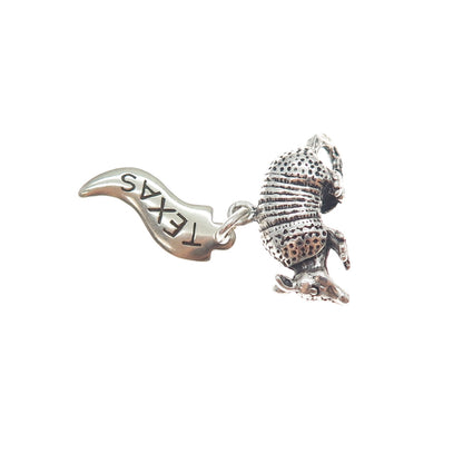 925 Sterling Silver Vintage Armadillo Texas Oxidized Minimalist Charm Pendant