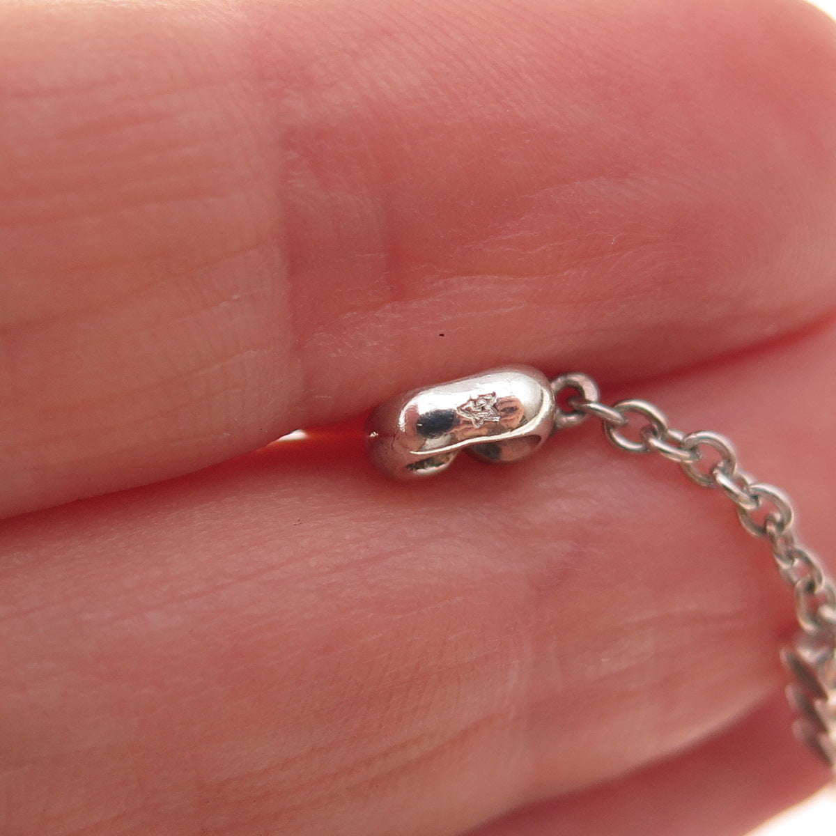 925 Sterling Silver Vintage C Z Drop Chain Dangle Charm Pendant