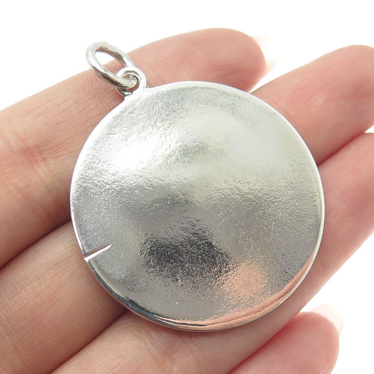 925 Sterling Silver Vintage Aries Zodiac Sign Round Pendant