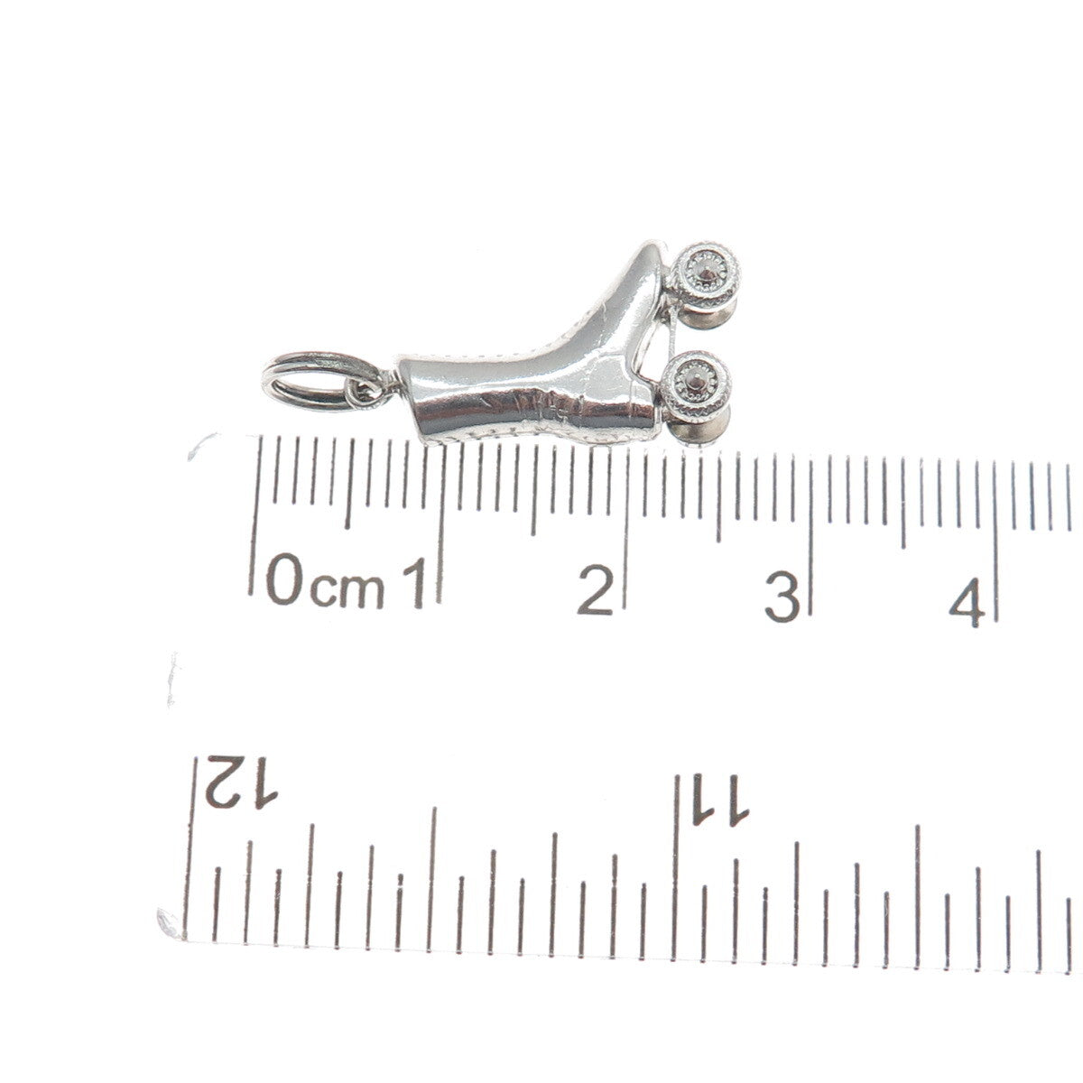 925 Sterling Silver Antique Art Deco Roller Skate Shoe 3D Charm Pendant
