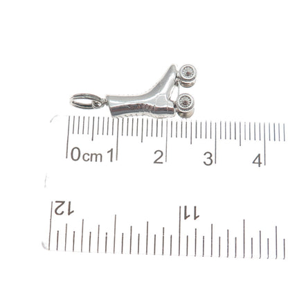 925 Sterling Silver Antique Art Deco Roller Skate Shoe 3D Charm Pendant