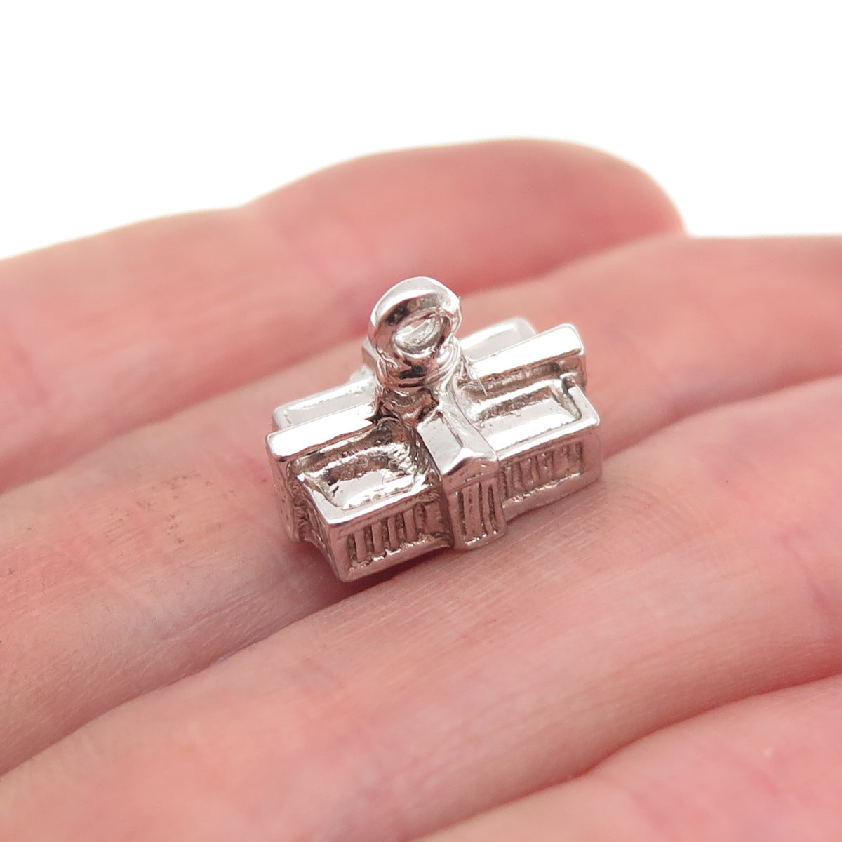 925 Sterling Silver Vintage US White House 3D Mini Charm Pendant