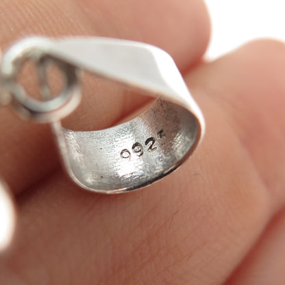 925 Sterling Silver Vintage Snowman Puffy Pendant