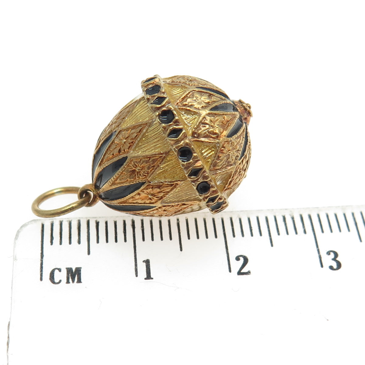 RAFKA Retired 925 Sterling Silver Vermeil Enamel Royal Easter Egg Charm Pendant