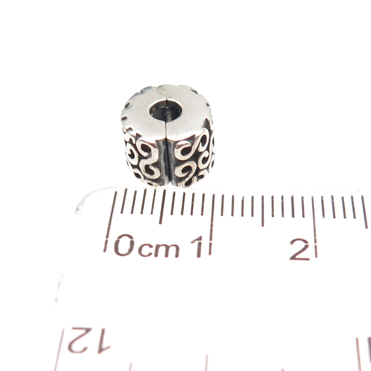 Pandora 925 Sterling Silver S Swirl Clip Bead Charm