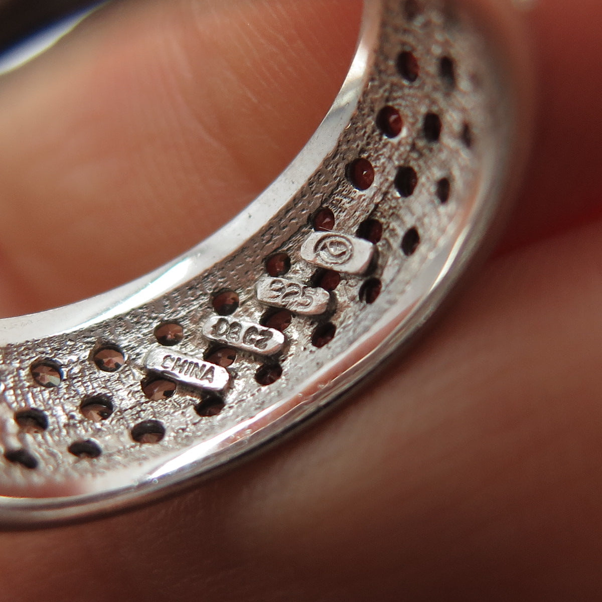 925 Sterling Silver Round-Cut C Z Band Ring Size 8.25