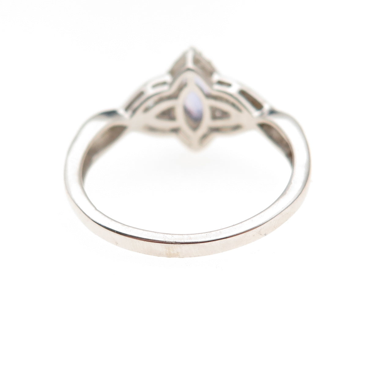 Chuck Clemency 925 Sterling Silver Real Tanzanite Blue & White Topaz Ring Size 8