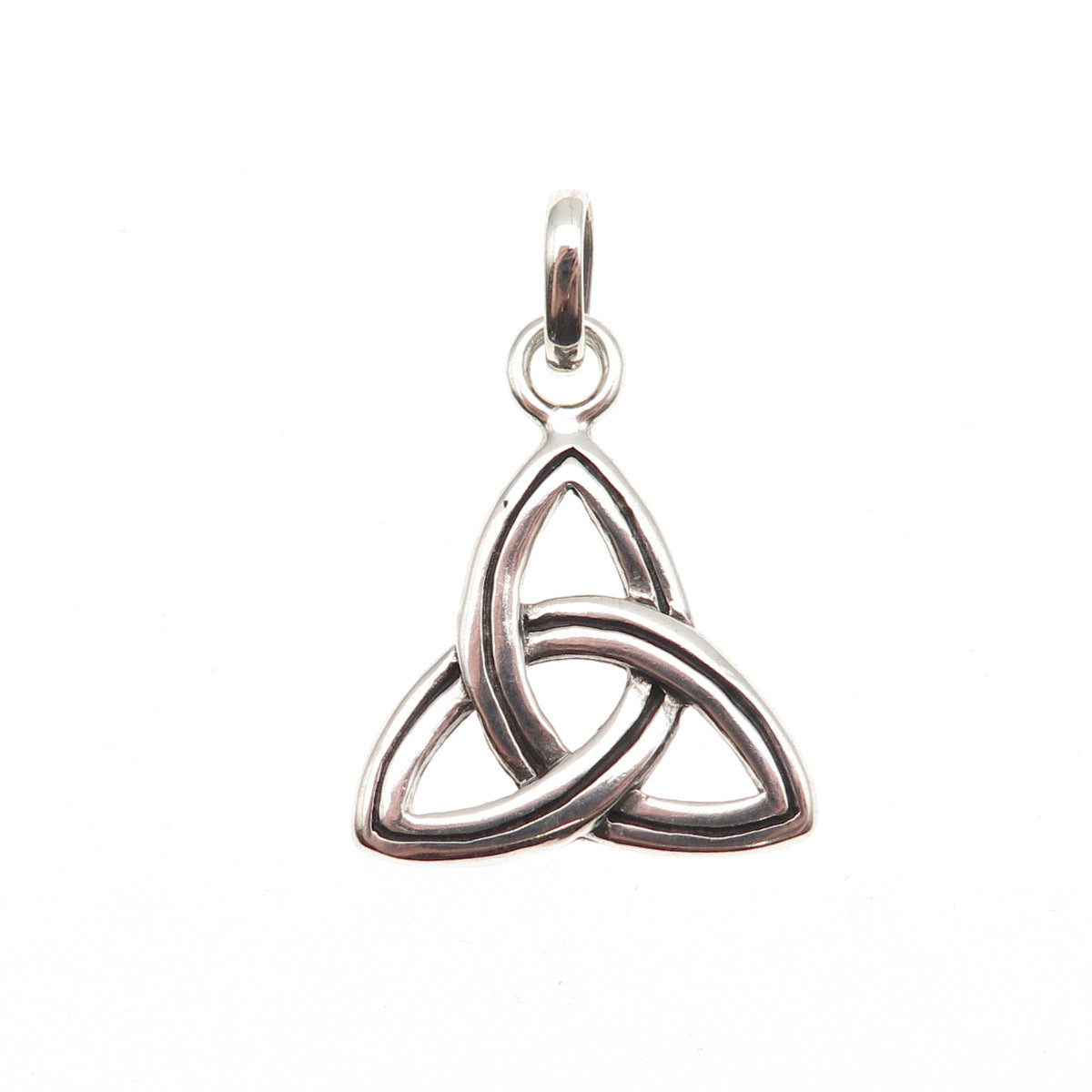 925 Sterling Silver Vintage Celtic Trinity Knot Oxidized Charm Pendant