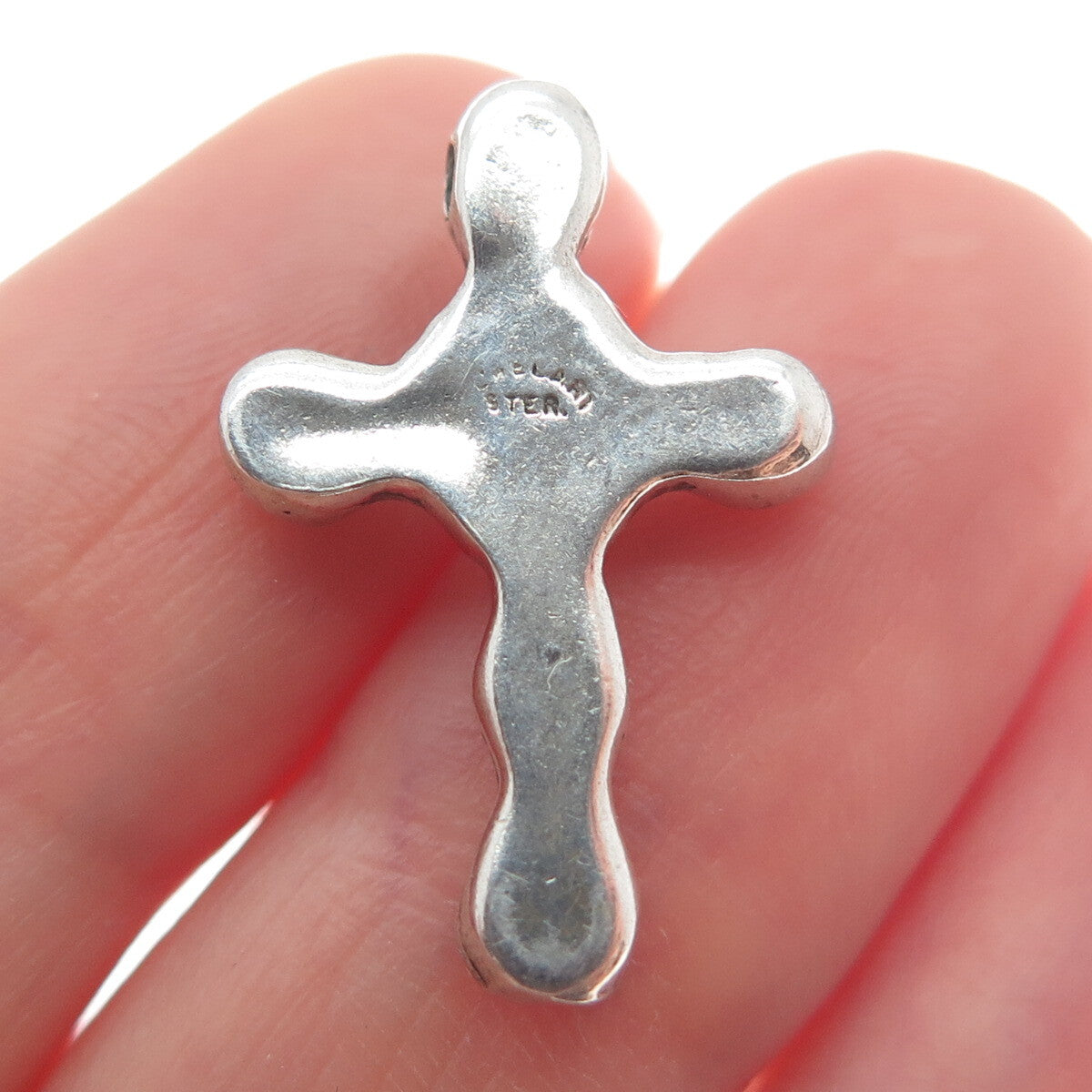 JEWELART 925 Sterling Silver Vintage Modernist Cross Slide Pendant