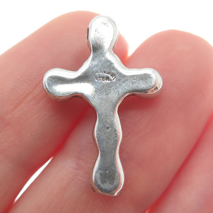 JEWELART 925 Sterling Silver Vintage Modernist Cross Slide Pendant