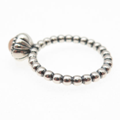 PANDORA 925 Sterling Silver Real Pink Opal October Birthstone Ring Size 6.25