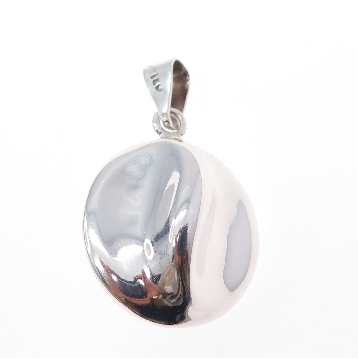 925 Sterling Silver Vintage Mexico Modernist Puffy Charm Pendant
