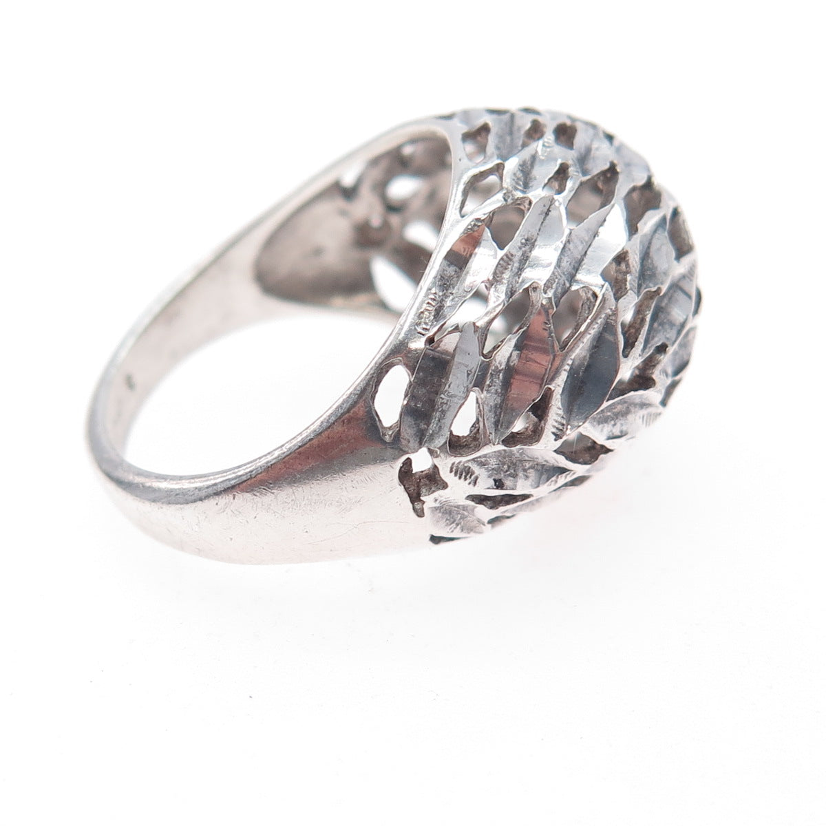 VARGAS 925 Sterling Silver Antique Art Deco Oxidized Dome Ring Size 7