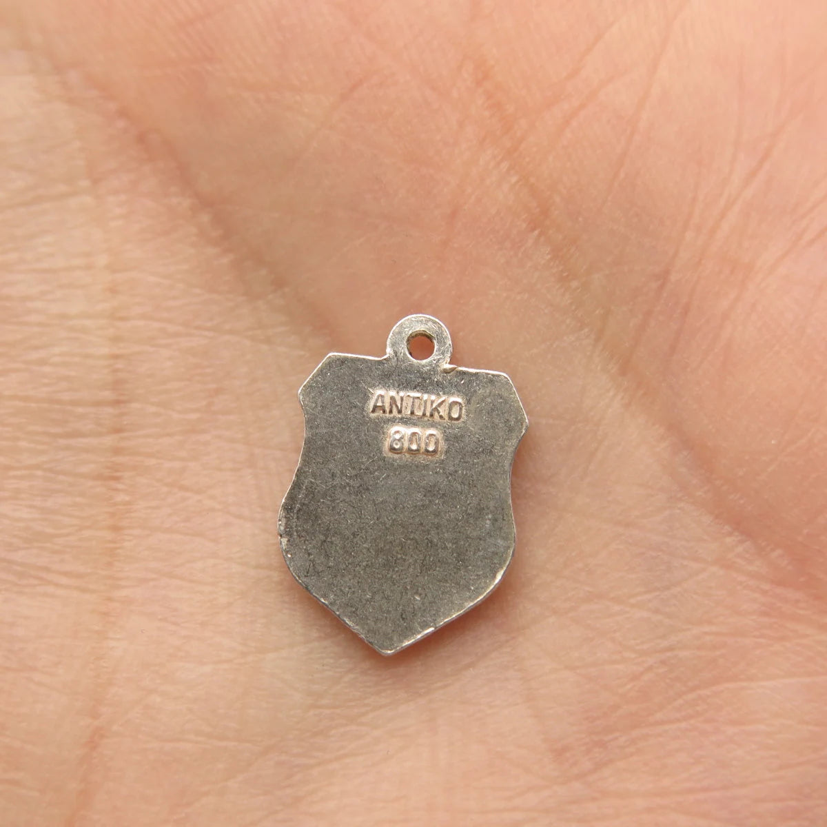 800 Silver Antique Enamel "Bremerhaven" Coat of Arms Charm Pendant