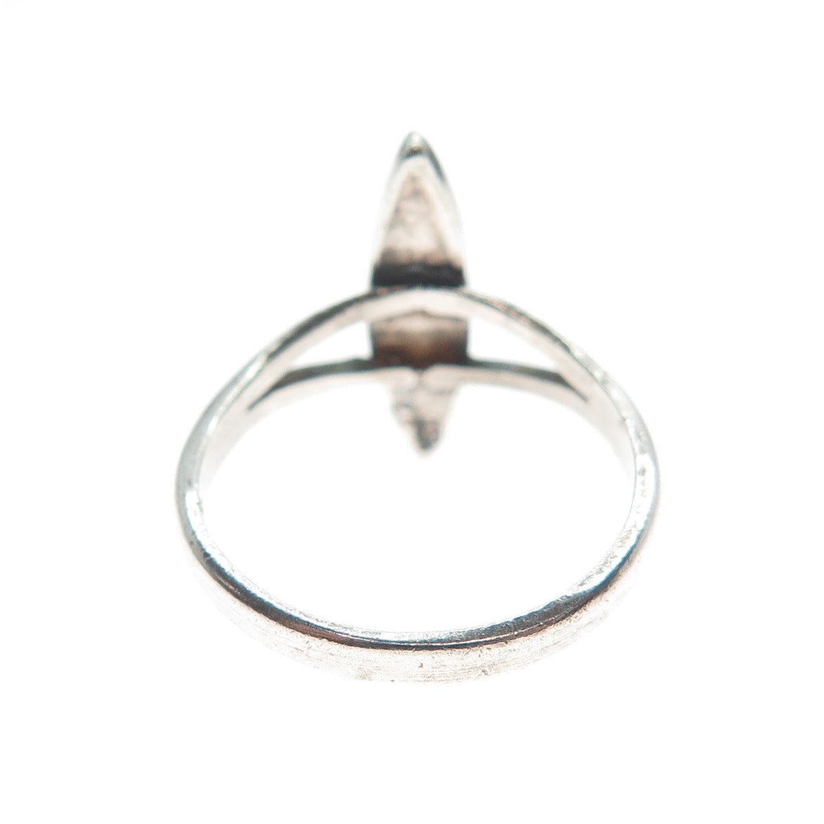 Old Pawn 925 Sterling Vintage Southwestern Real Turquoise Oxidized Ring Size 5