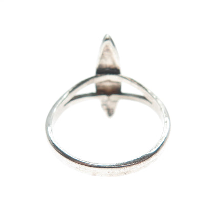 Old Pawn 925 Sterling Vintage Southwestern Real Turquoise Oxidized Ring Size 5