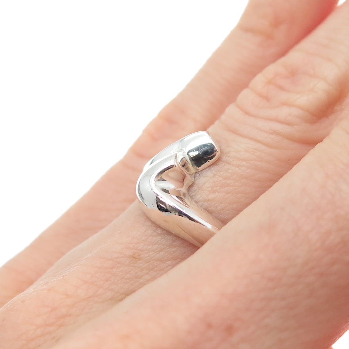 CLYDE DUNEIER CID 925 Sterling Silver Vintage Modernist Ring Size 6.25