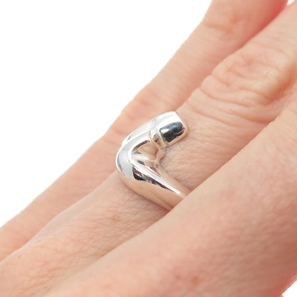 CLYDE DUNEIER CID 925 Sterling Silver Vintage Modernist Ring Size 6.25