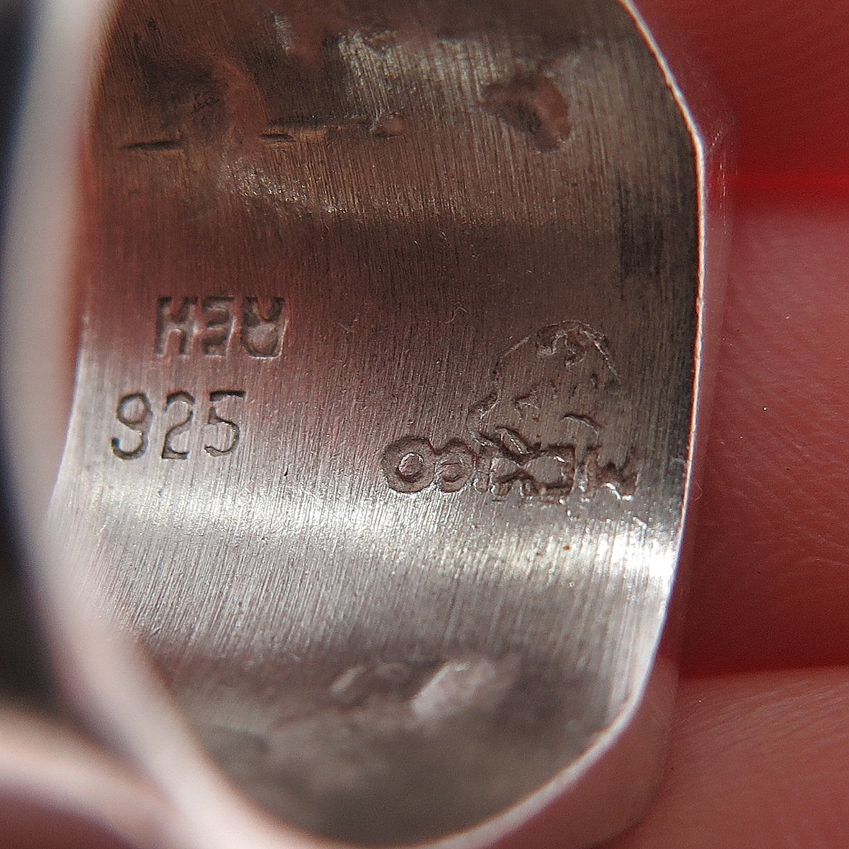 925 Sterling Silver Vintage Mexico Mayan Symbol Oxidized Signet Ring Size 7.25