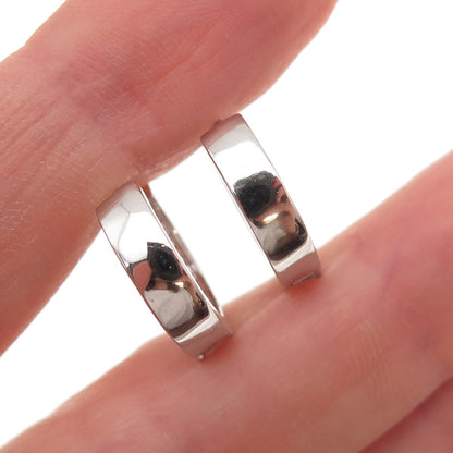 925 Sterling Silver Emerald-Cut C Z Hoop Earrings