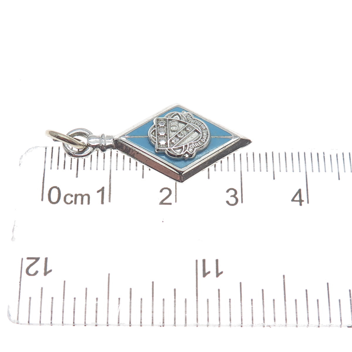 925 Sterling Silver Vintage Enamel Notre Dame de Namur University Charm Pendant