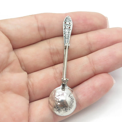 925 Sterling Silver Antique Art Deco 1949 FINE ARTS Crown Princess Pin Brooch