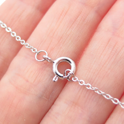 HAN 925 Sterling Silver Enjoy Life Today Round Tag Cable Chain Necklace 18"