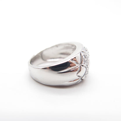 925 Sterling Silver C Z Domed Ring Size 7.25