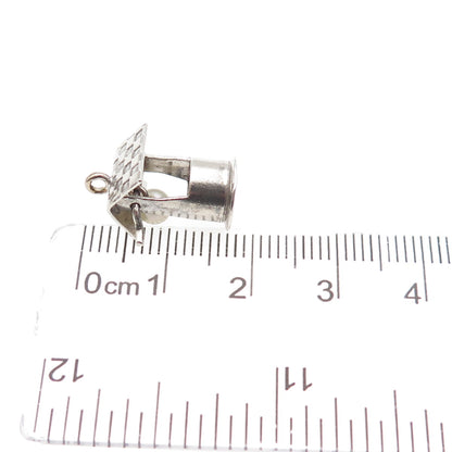925 Sterling Silver Antique Art Deco Real Pearl Water Well Mini 3D Charm Pendant